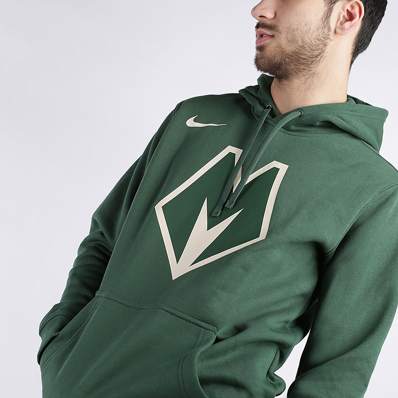 мужская зеленая толстовка Nike Bucks City Edition Logo NBA Hoodie CD3244-323 - цена, описание, фото 2